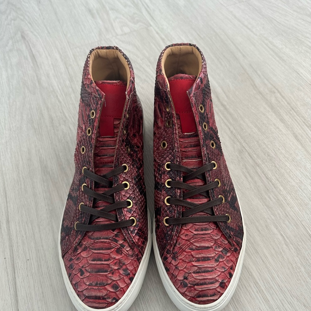 Men’s Python Leather High Top Sneakers - image 2